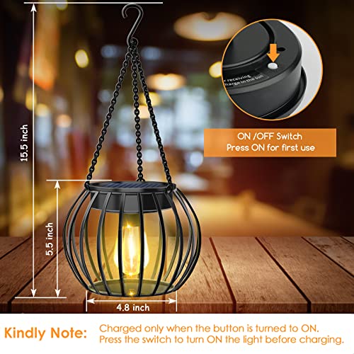 Ubright Solar Outdoor Lights Upgraded Hanging Solar Lantern Metal Solar Lights Outdoor Waterproof Lanterns Decorative Outdoor Lights Solar Powered Tree Lantern For Garden Yard Patio Pathway, 2 Pack #TOP1