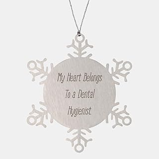 Gag Dental hygienist Snowflake Ornament, My Heart Belongs To a Dental, Present For Men Women, Useful Gifts From Friends, Dental hygienist gift ideas, Gifts for dental hygienists, Dental hygiene gifts,