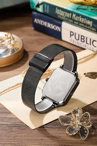 Image of London Fog Hampstead Collection Chronograph Watch for Men with Square Dial, Luminous Hands & Hour Markers, Date Display & Mesh Metal Strap - LFM10007