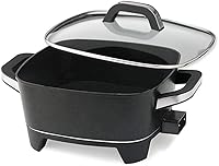 NESCO ES-12 Extra Deep 12-Inch Electric Skillet, 1500W Non-Stick, Black - Ideal for Family Meals & Stir-Fries