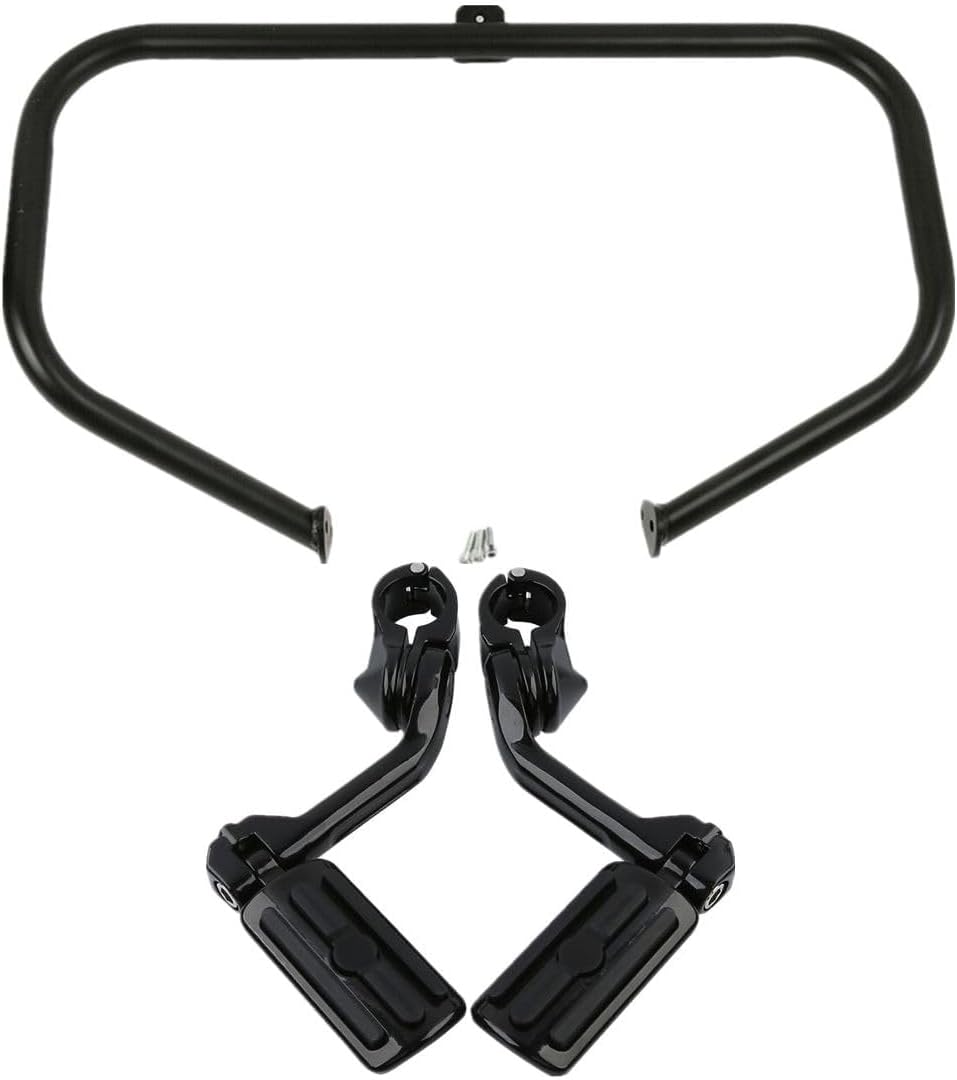 Black Engine Guard Highway Crash Bar Footpegs,Fit Testing