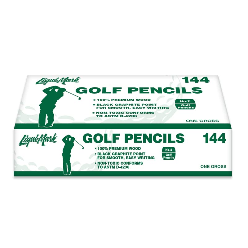 144 count 3 1/2 inch Golf Pencils Stationery - Hexagonal Shape - No Eraser - Pre-Sharpened