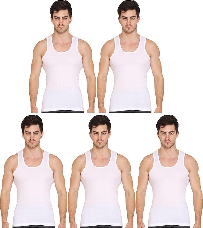 vip Men's Vest (Pack of 5) (Supreme RN PO5_White_90_White_90 cm)-picture-55