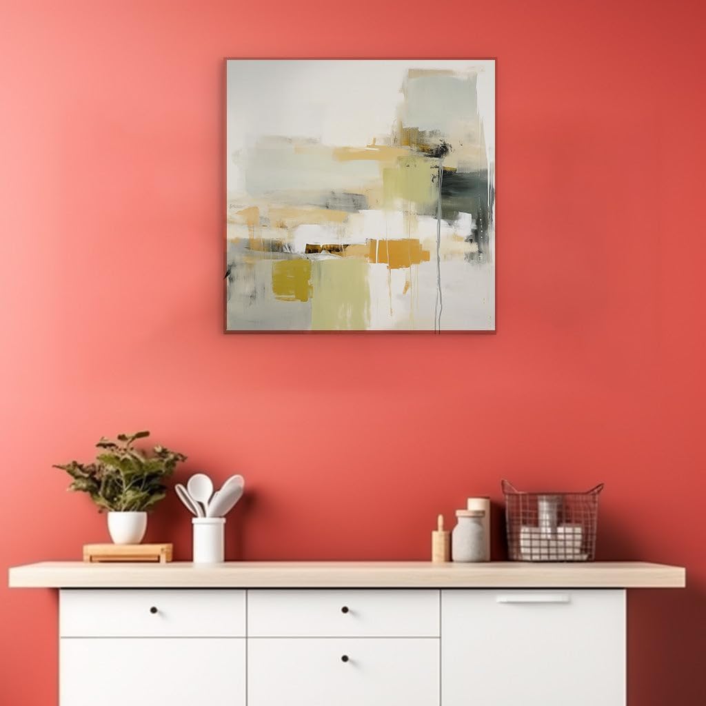 Canvas for Living room. Abstract Elegance: A Harmonious Blend of Shapes and Hues in Modern Artistry, 27 x 18 inch Canvas Wall Art - Contemporary Masterpieces - Modern Home Decor