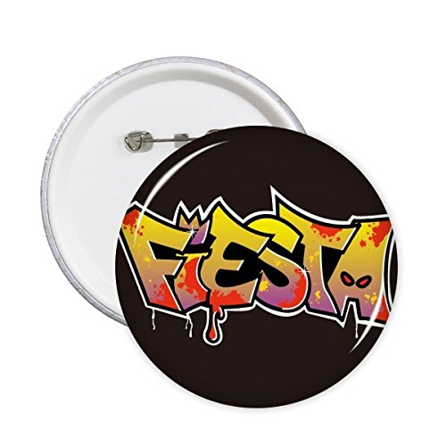 Badge Rue Graffiti boutons illustrés pour look urbain festival et veste en jean
