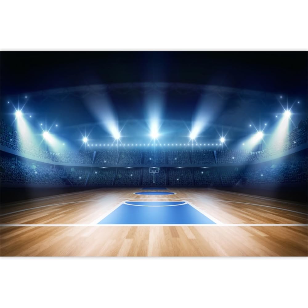 Pnylzzyxh Basketball Backdrop Basketball Stadium Theme Background Sports Club Basketball Match Live Broadcast Photo Studio Props 10x8ft