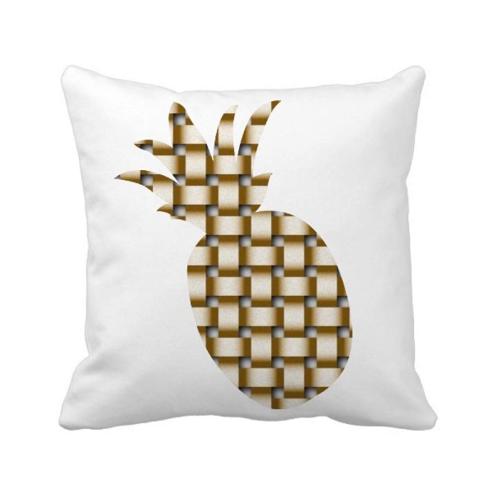 Housse de coussin en lin marron motif ananas 45x45 taie carrée canapé