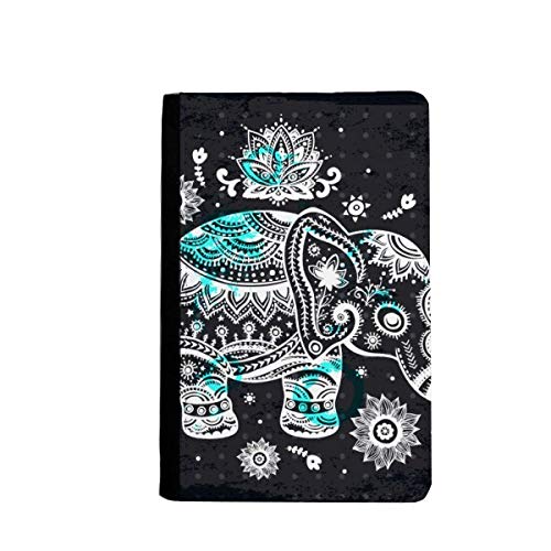 Portefeuille de voyage passeport Nation éléphant noir bleu multicolore