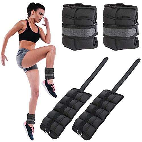 BAKAJI Set 2 Pesi per Caviglie e Polsi da 2,25 Kg Allenamento Palestra Aerobica Fitness Potenziamento Muscolare in Tessuto Neoprene con Fibbia Regolabile e Chiusura Strappo Peso Totale 4,5 Kg