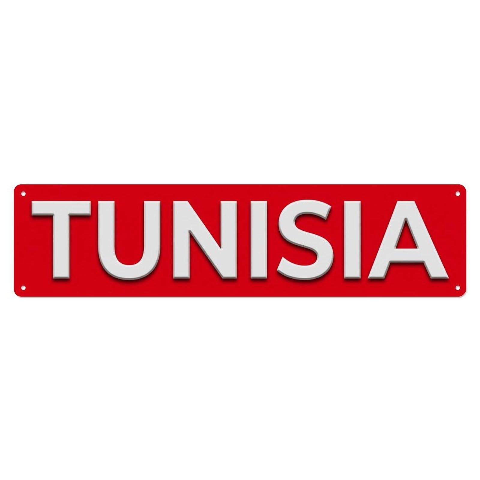Vintage Tunisia Flag Pattern Metal Tin Sign