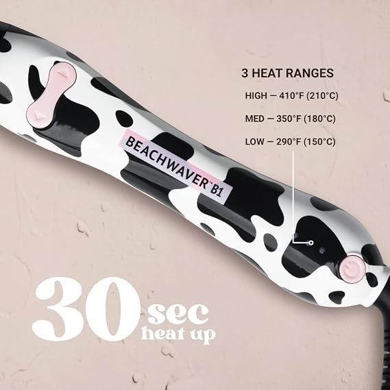 Beachwaver Co. B1 Rotating Curling Iron - Wavy West Black | Automatic 1-Inch Ceramic Curling Iron - Most Common Barrel Size for All Hair Lengths! | Auto-Shut Off, Travel-Friendly, Dual Voltage
