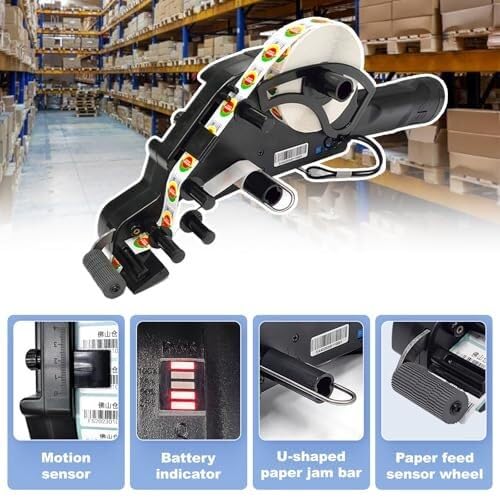 Applicatore di Etichette Portatile - Induzione Automatica per etichettatura Rapida e Continua, Funzionamento Senza Fili