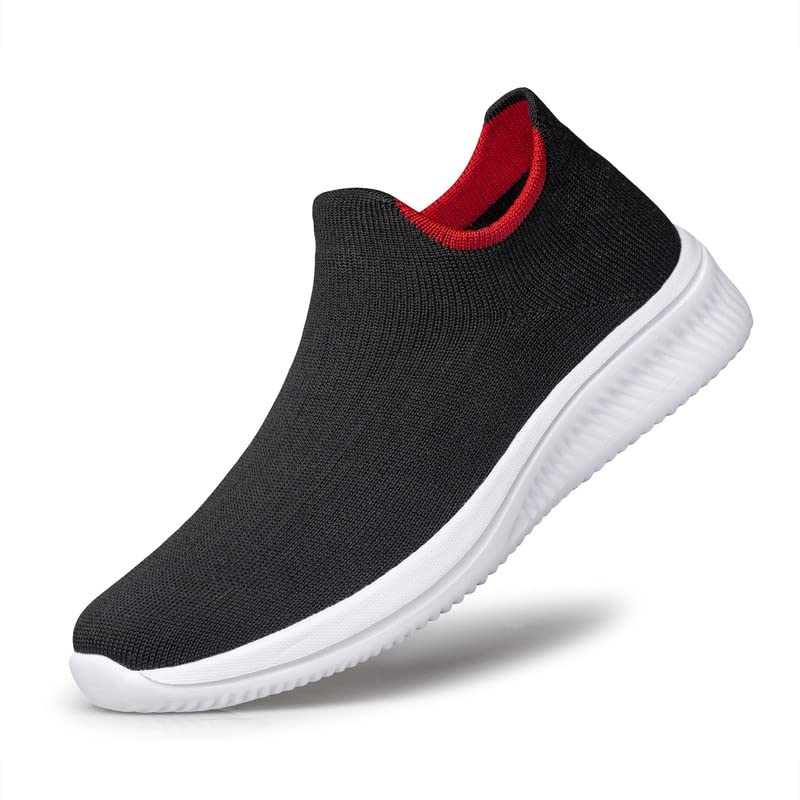 Image of Vidbiv Men Slip on Casual Trainers Walking Shoes - Breathable Slip-on Lightweight Comfortable Tennis Mesh Sneaker Black size8