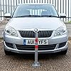 Hausen 2 x Folding Car Parking Barrier Post Vehicle Driveway Garage Security Bollard, 3 Keys Included with Each Barrier #2