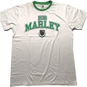 Bob Marley Unisex Adult T Shirt Collegiate Crest Official Unisex Ringer