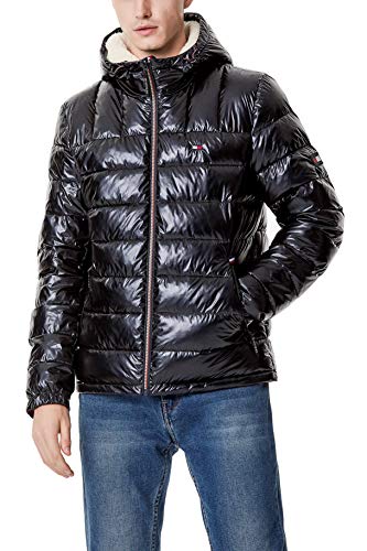 Image of Tommy Hilfiger Men's Midweight Sherpa Lined Hooded Water Resistant Puffer Jacket