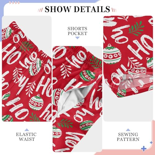 ZZKKO Christmas Ho Ho Ho Red Green Boys Pants for Kids Jogger Pants with Pockets S-XL4