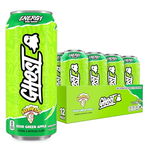 GHOST Energy Drink - 12-Pack, Warheads Sour Green Apple, 16oz