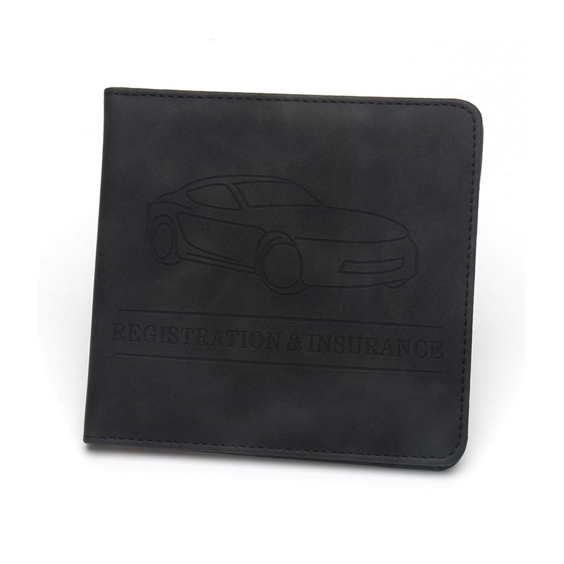 Porta Documentos para Coche – 1 unidad, Funda Compacta de cuero sintético para Registro del Vehículo, Ideal como Porta Documentos de Coche (Negro)