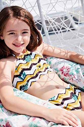 Image of HowJoJo Girls Two Piece Tankini Swimsuit Green Floral Bathing Suit Swimwear