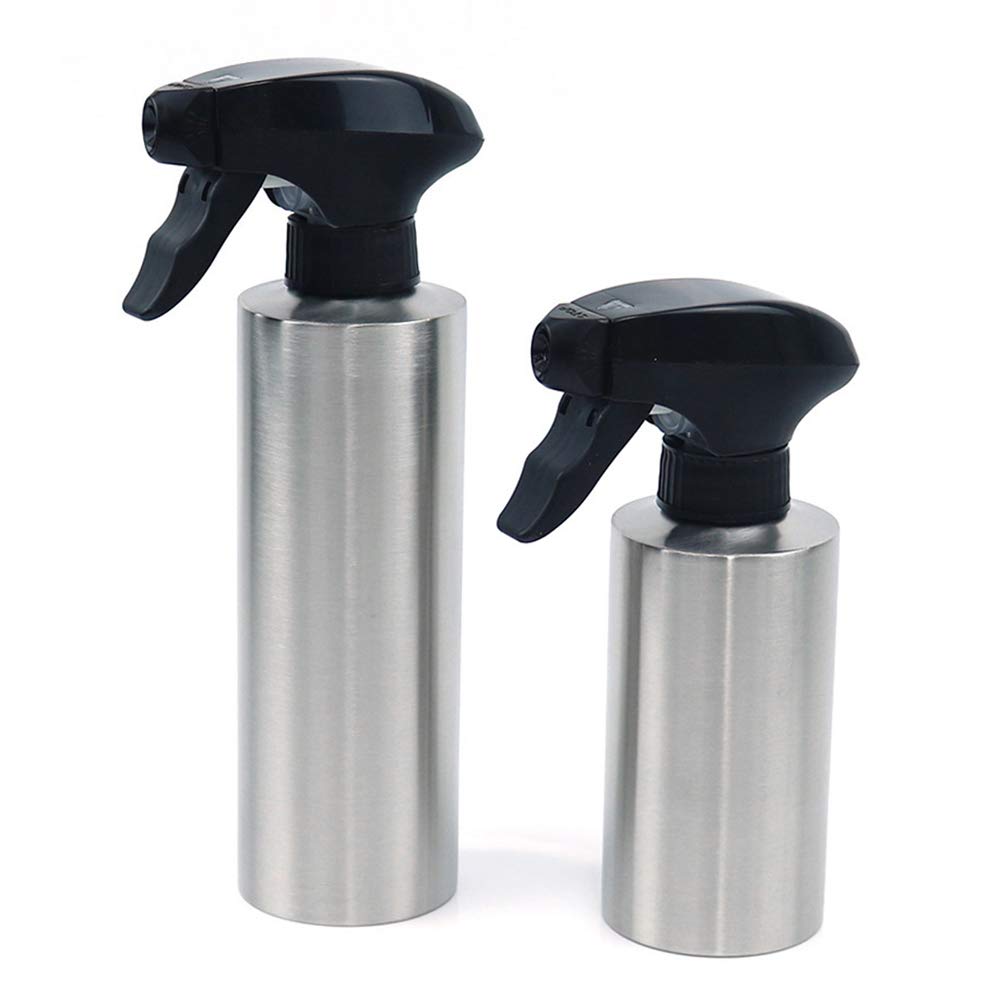 SoFull 250ml / 350ml Oil Spray Bottle, Barbecue Spray Bottle, Edible Oil and Vinegar Bottle, 304 Stainless Steel Oil Spray Bottle,Dispenser Bottle Kitchen Cooking Tool Silver 350ml
