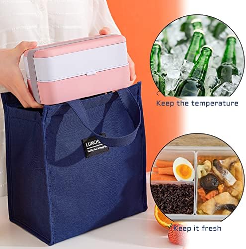 NINVVS 1 Piece of Lunch Bag, with 1 Set of Utensils, Lunch Tote Bag, Heat Preservation, Cold Preservation and Fresh-Keeping Bag, Picnic Bag, Suitable for Schools and Offices.