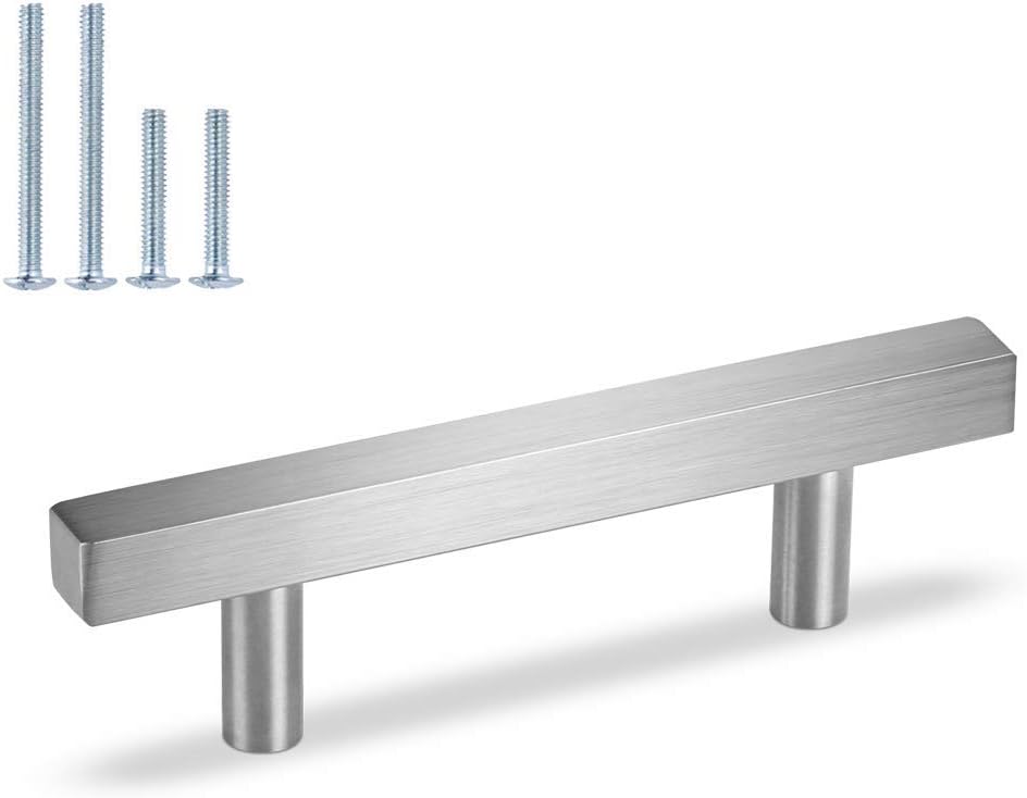 homdiy (35 Pack) 3in Cabinet Handles Brushed Nickel Drawer Pulls HDJ22SN Cabinet Handle Stainless Steel Cabinet Pulls Modern Square Bar Pulls Cupboard Handles