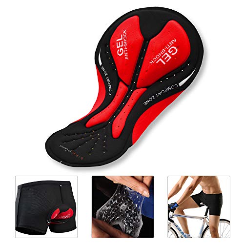 Almofada de Calças, Moniss 3 pacotes de bermuda de ciclismo acolchoada de gel almofadada para homens