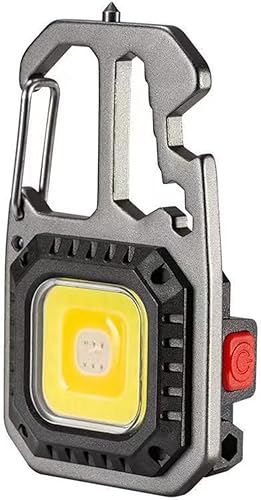 BY-J Cob Mini linterna llavero luz, 500 lúmenes brillante recargable, pequeña luz de trabajo multifuncional, 7 modos de luz de bolsillo portátil,