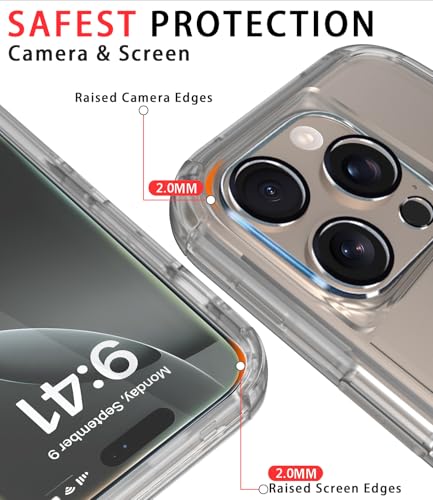 Image of Diverbox for iPhone 16 Pro Case [Shockproof] [Dropproof] [Tempered Glass Screen Protector + Camera Protectors] Heavy Duty Protection Phone Case Cover for Apple iPhone 16 Pro (Matte Clear)