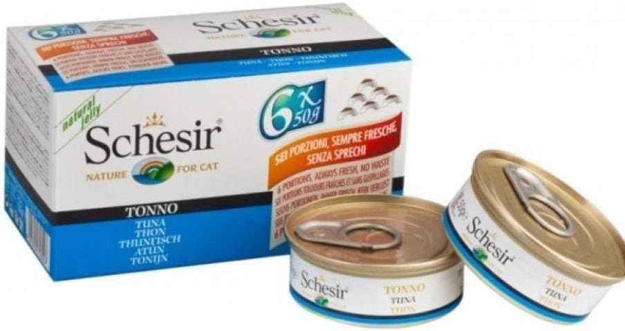 Schesir Canned Wet Cat Food - Tuna in Jelly - 6 x 50 g