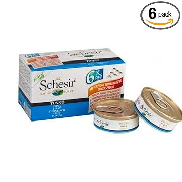 Schesir Canned Wet Cat Food - Tuna in Jelly - 6 x 50 g