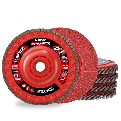 Disques à lamelles céramique grain 60 11,4 cm pour éliminer la rouille sans rayer le métal