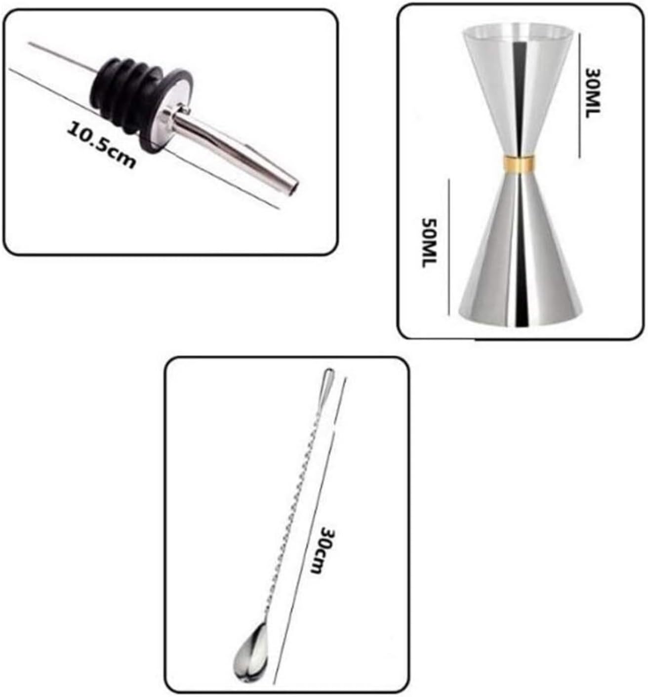 Coctelera Profesional Juego De Barra Casera De Acero Inoxidable De 10 Piezas Kit para Hacer Bebidas Juego De Coctelera Juego De Coctelería Kit Coctelería