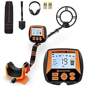 Metal Detector, SUNPOW Professional Metal Detector Kit for Adults, Adjustable Lightweight High Accuracy Detector with…