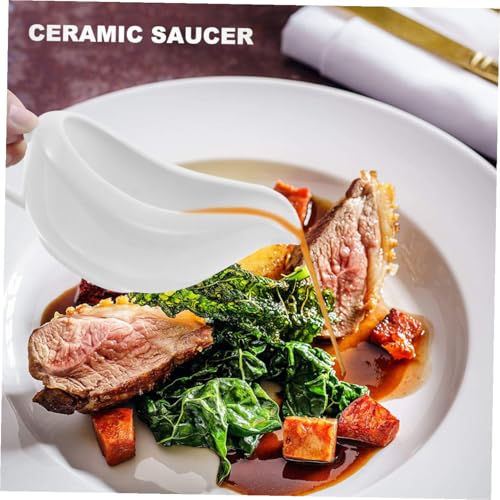 Saucière en céramique blanche avec plateau Tofficu pour table et cuisine - 8