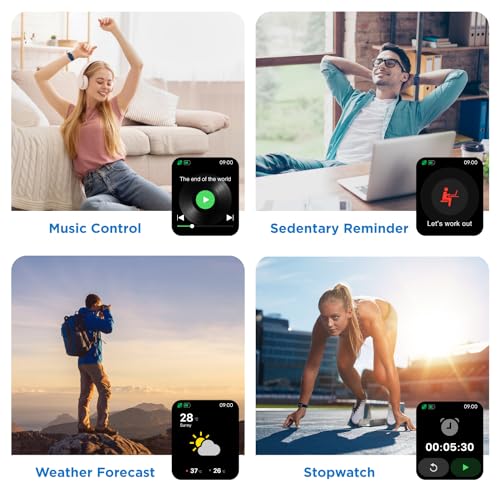 Image of BENIO Smart Watch for Men and Women, 1.69 inch Fitness Tracker, 24 /7Heart Rate /SpO2 /Sleep Tracker, Multiple Dials & 23 Sports Modes Fitness Watch, IP67 Waterproof, Compatible with Android iOS