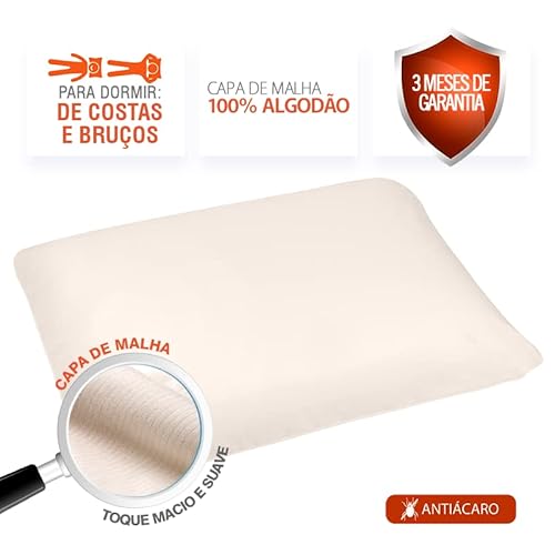 Travesseiro Nasa-X Duoflex Bege Para fronha 45cmx65cm Espuma 100% poliuretano