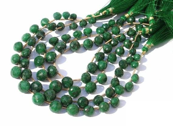 Perles ruby vert facettées pour concevoir vos bijoux de mariage