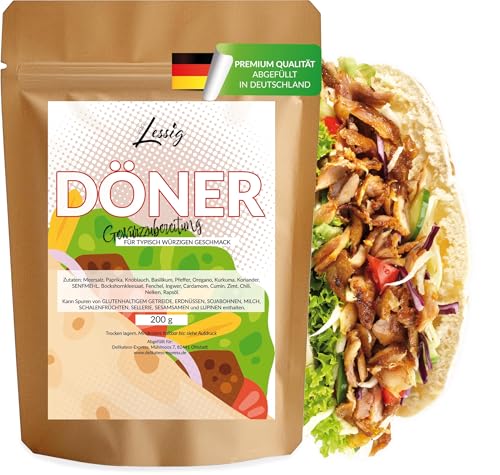 Lessig | Döner Gewürz-Mischung | 200g | wiederverschließbar | intensives Aroma |