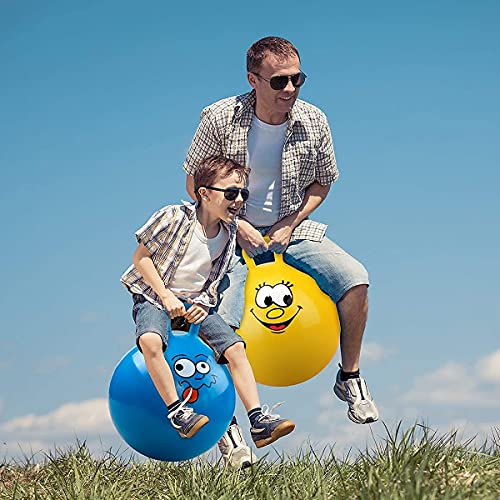 Image of Sit & Bounce Rubber Hop Ball for Kids | Inflatable Hopper Ball with Handle | Indoor & Outdoor Activity Toy | Best Gift for Boys & Girls | Multicolour | 45cm | Multicolor