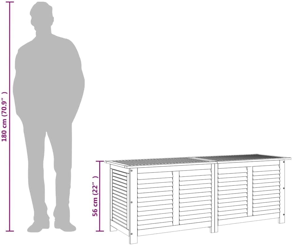 Scale comparison of the storage box next to a person