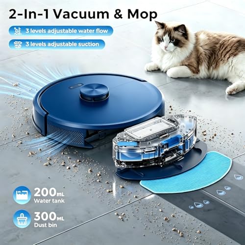 Image of Kilgone Robot Vacuum, Self-Emptying 90-Day Hands-Free Dustbag, App /Alexa /Google Assistant for Pet Hair, Carpet & Hard Floor