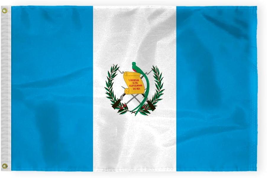 AGAS Guatemala Flag 2x3 ft Outdoor 200D Nylon Double Stitched Hem Rust Proof Brass Grommets Canvas Header Guatemalan National Flag