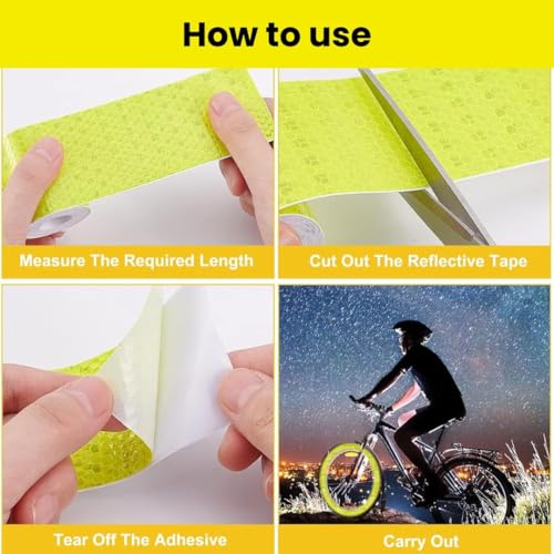 Image of Yellow Radium Reflective Tape 2 inch 5 MTR For Road Safety Night Safety Reflective Sticker High Intensity Conspicuity Waterproof Warning