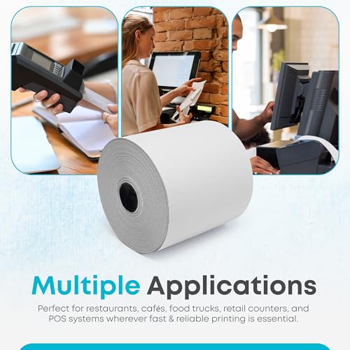 Image of (32 Rolls) Kitchen Printer Paper 3 inch x 150 Feet Receipt Paper Rolls