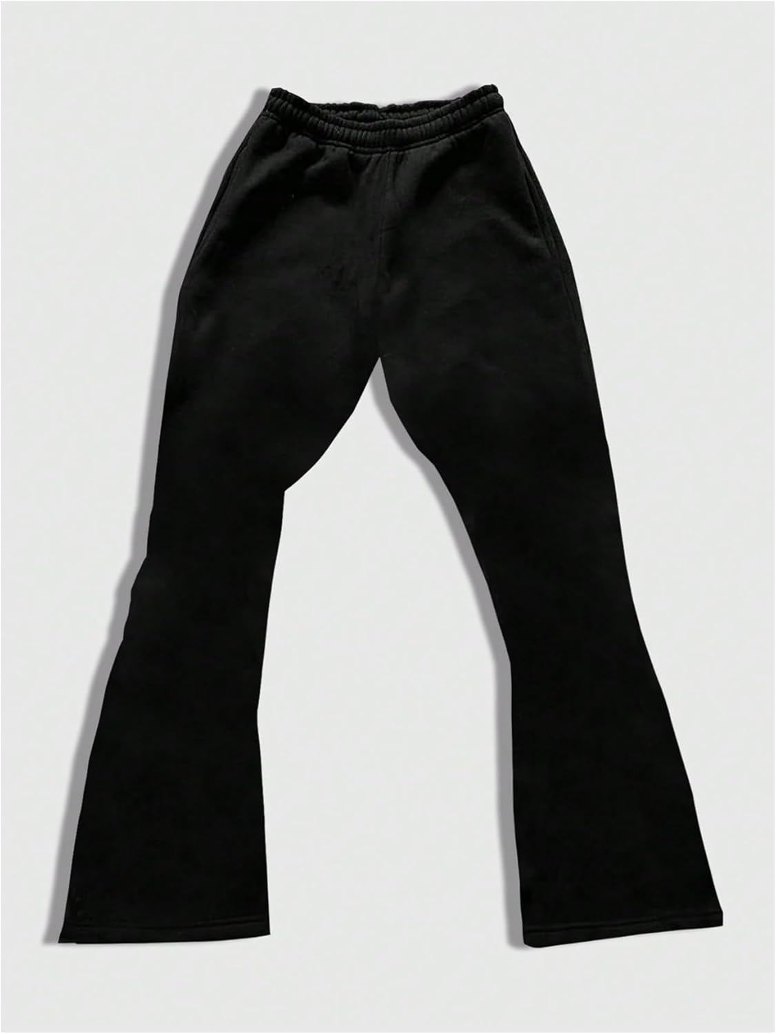 WDIRARA Men's Y2k Graphic Letter Print Stacked Sweatpants Drawstring Bell Bottom Flare Pants with Pockets - Image 3