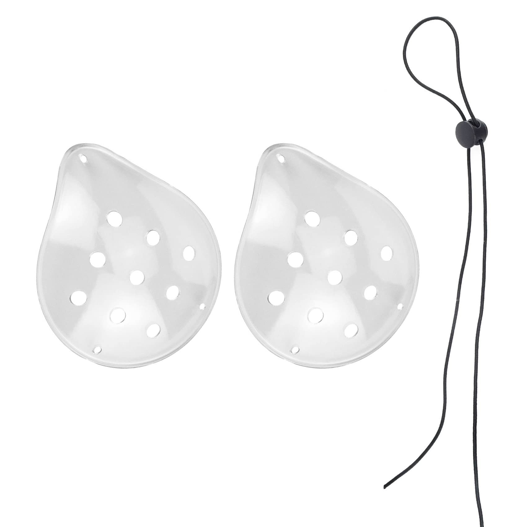 2 Pcs 9-Hole Plastic Eye Patches with 2 Elastic Rope, Breathable and Comfortable, Eye Protection, Suitable for Children, Adults Eye Surgery Covering,