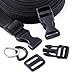 Swpeet 41Pcs 4/5 Inch DIY Making Bag Kit, Including Flat Side Release Buckles and Tri-glide Slides and D Rings with 1 Roll 5 Yards Nylon Webbing Straps for DIY Making Luggage Strap, Pet Collar