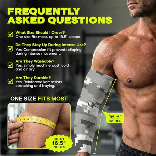 Image of ARMORAY Arm Sleeves for Men and Women - UV Sun Protection Cooling Compression - Tattoo Cover Up Sleeve for Daily Wear & Work